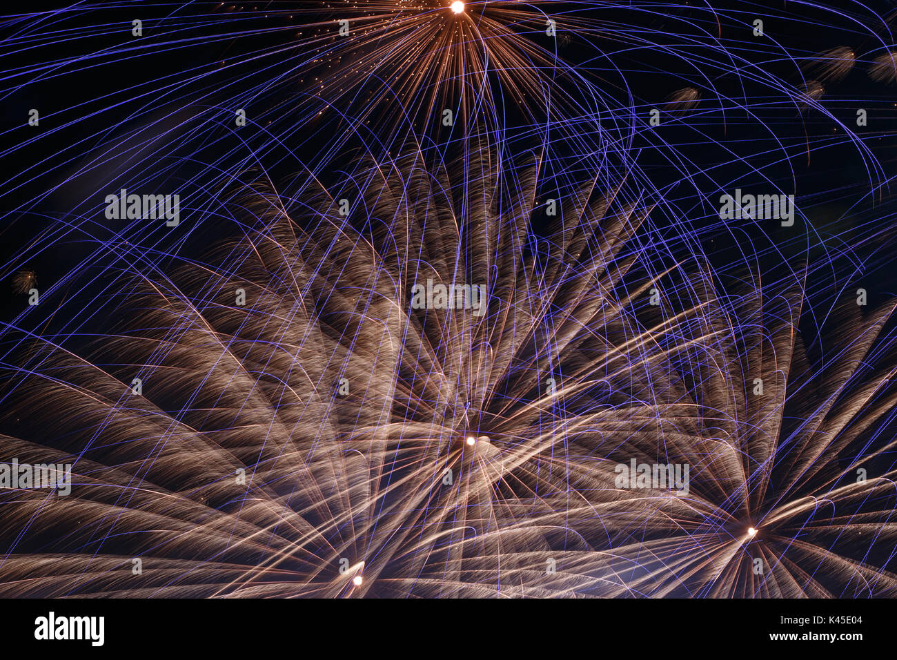 abstract holiday background: fireworks in night sky Stock Photo - Alamy