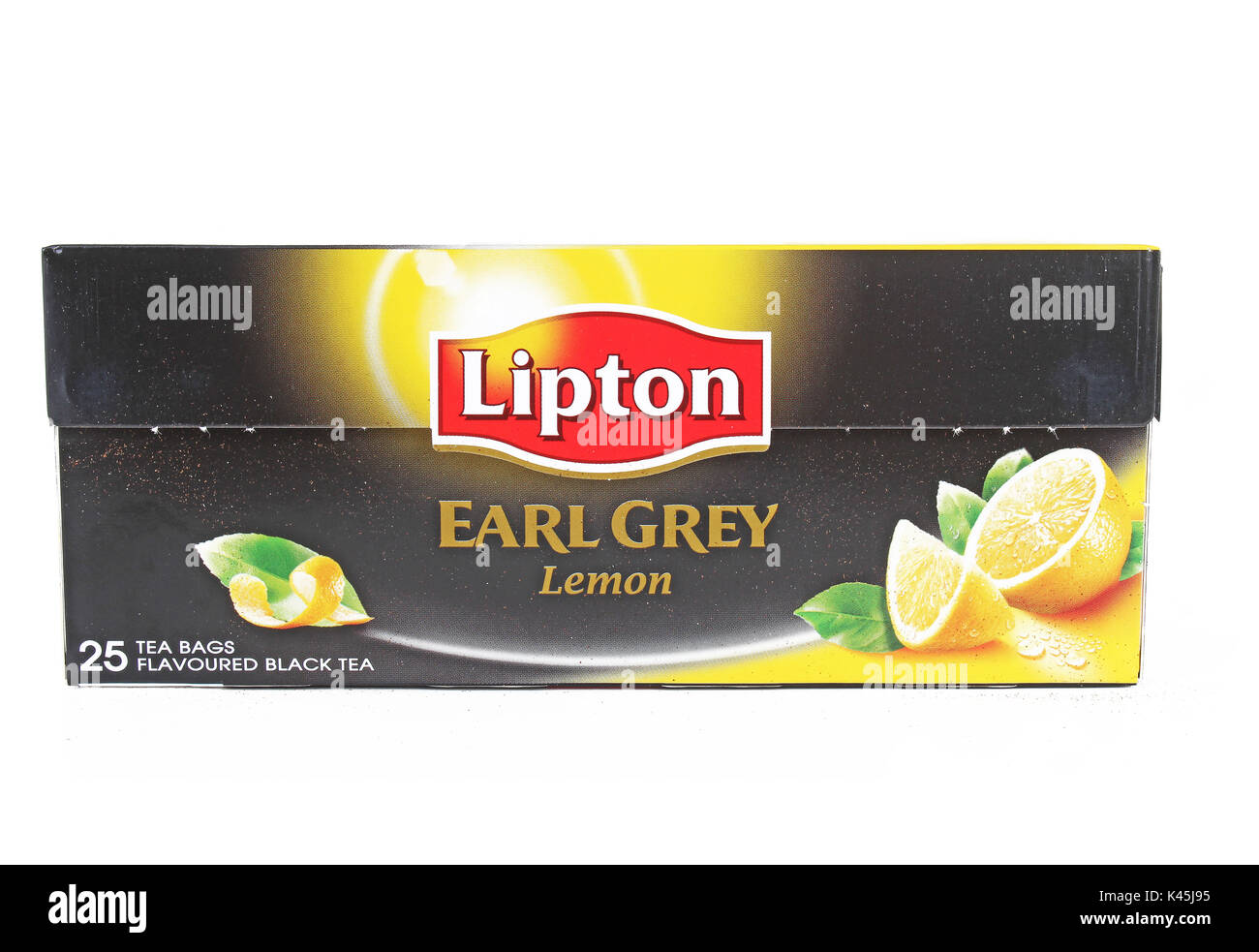 Lipton black tea earl grey on white Stock Photo Alamy