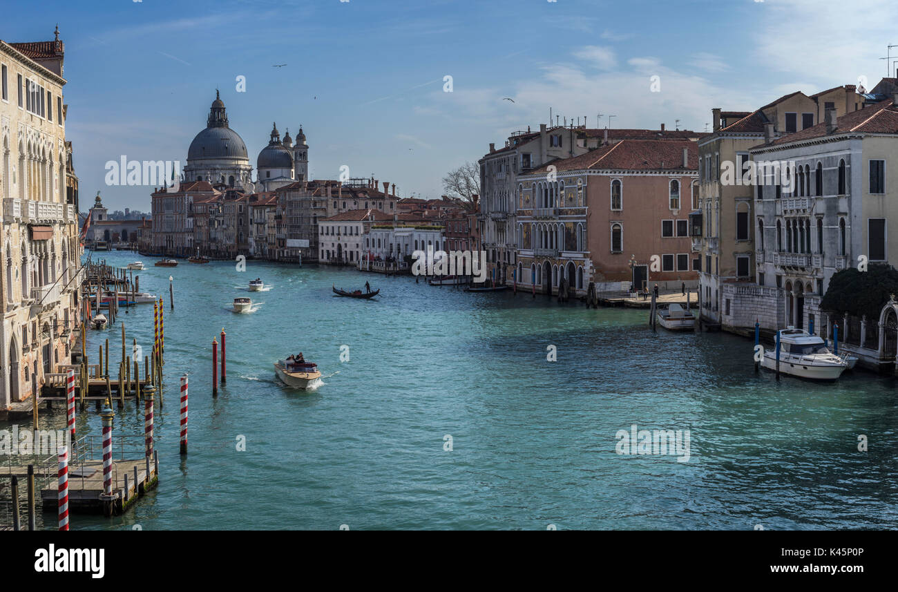 Accademia Bridge, Venice, Italy. The Canal Grande Stock Photo