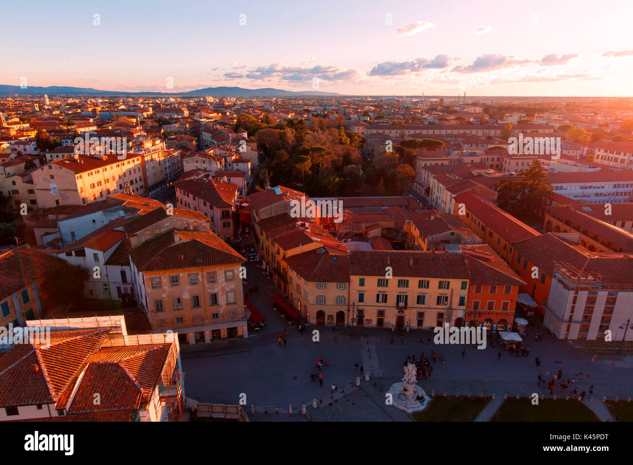 Europe,Italy,Tuscany,Pisa. City views at sunset Stock Photo