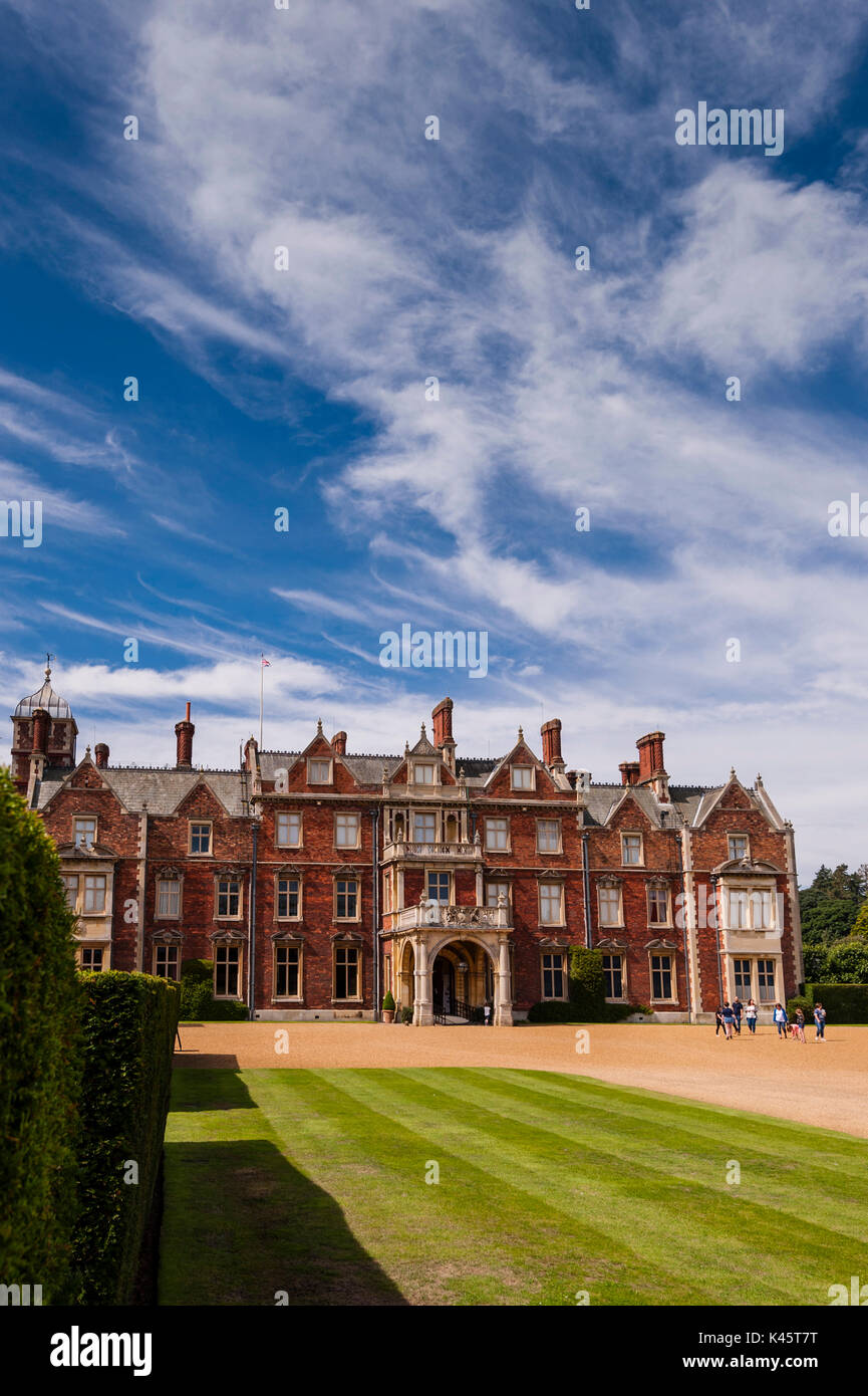 Sandringham House at Sandringham Estate in Norfolk , England , Britain