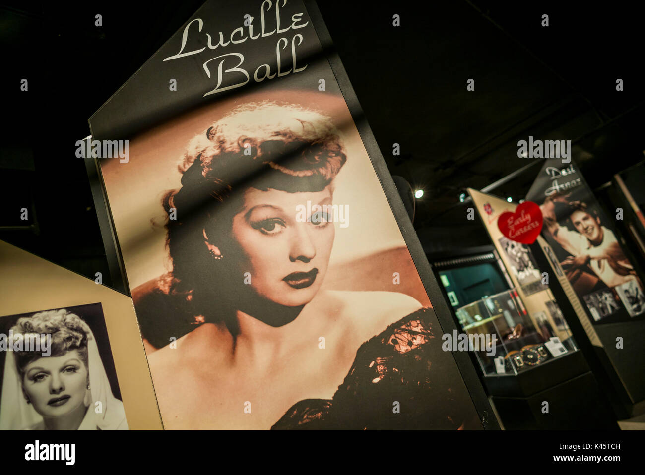 USA, New York, Western New York, Jamestown, Lucy-Desi Museum, dedicated to comedy star Lucille Ball of the 1950s-era TV show, I Love Lucy, memorabilia of star Stock Photo