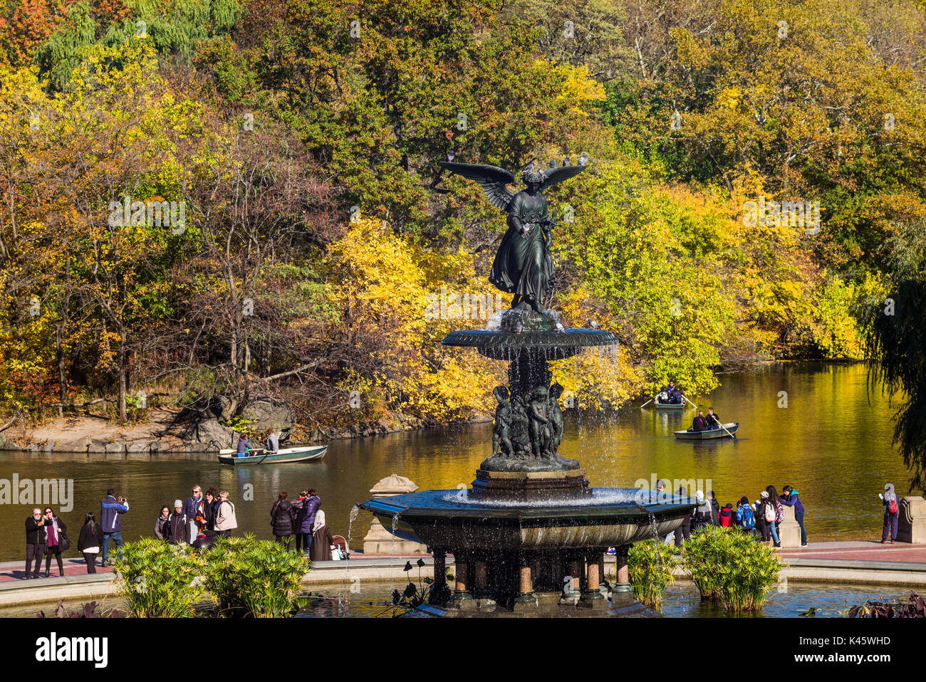 USA, New York, New York City, Central Park, Bethesda Fountain Stock Photo