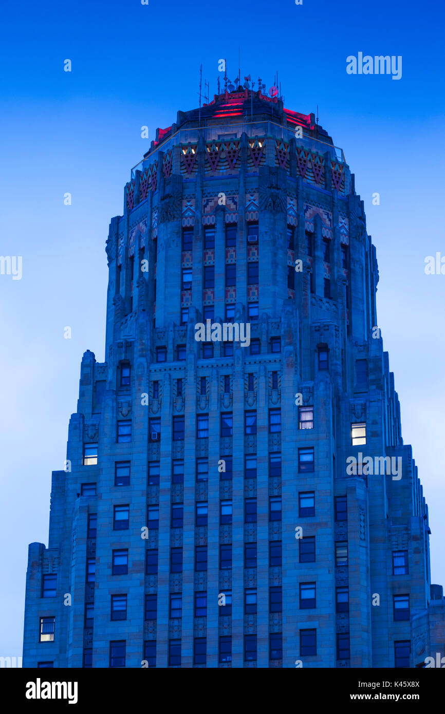 USA, New York, Western New York, Buffalo, Buffalo City Hall, dawn Stock Photo
