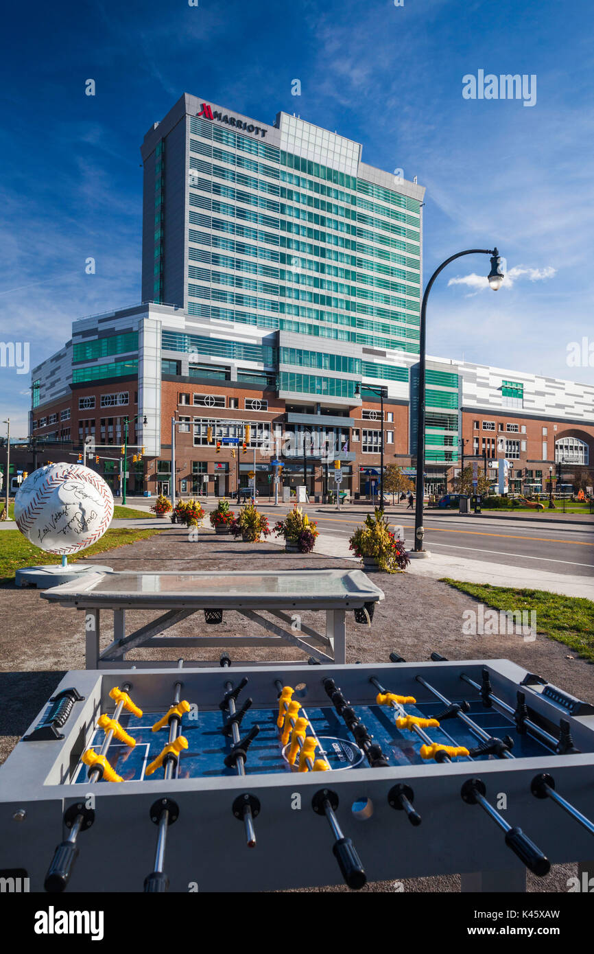 USA, New York, Western New York, Buffalo, Canalside Park, renovated