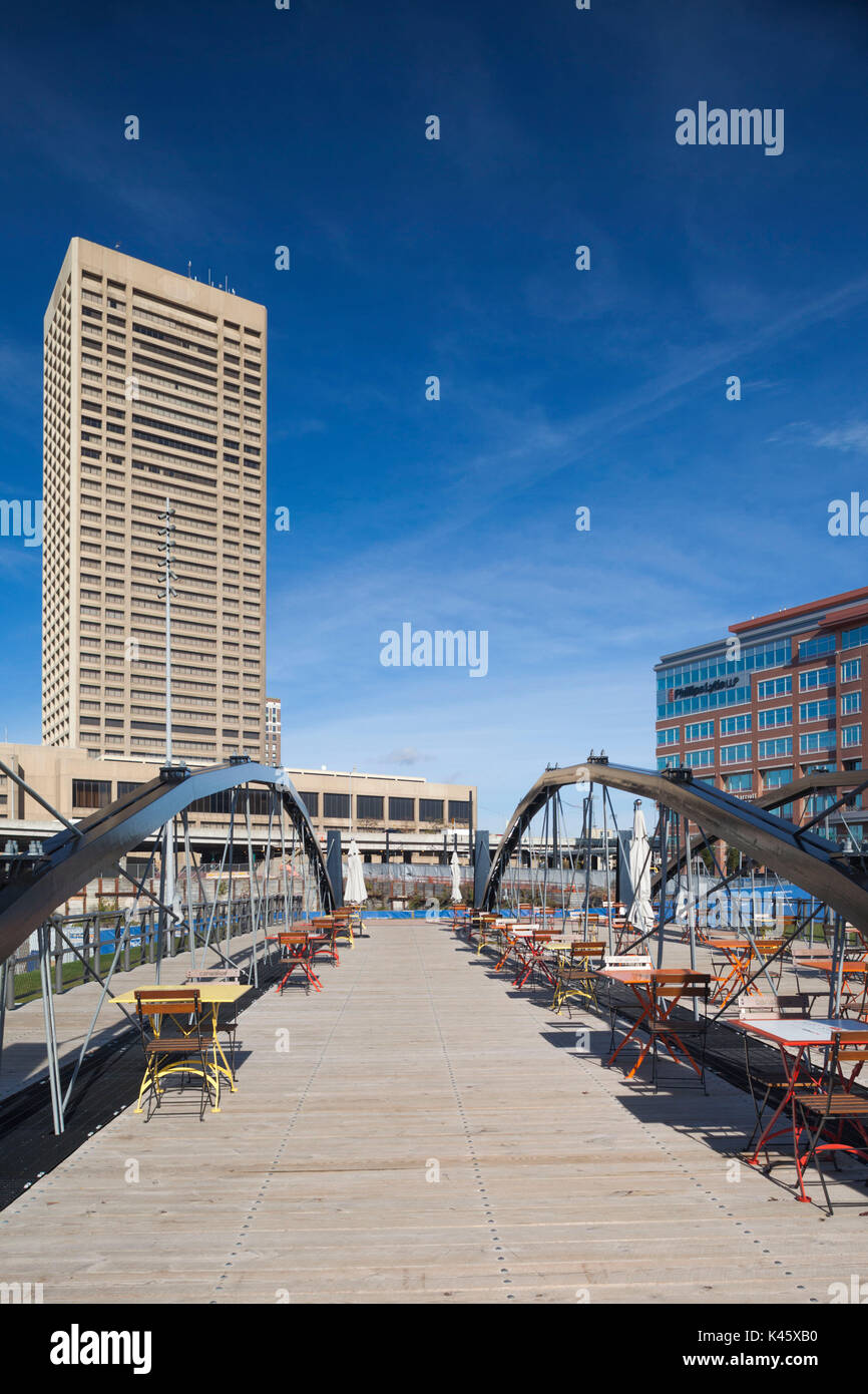 USA, New York, Western New York, Buffalo, Canalside Park, renovated