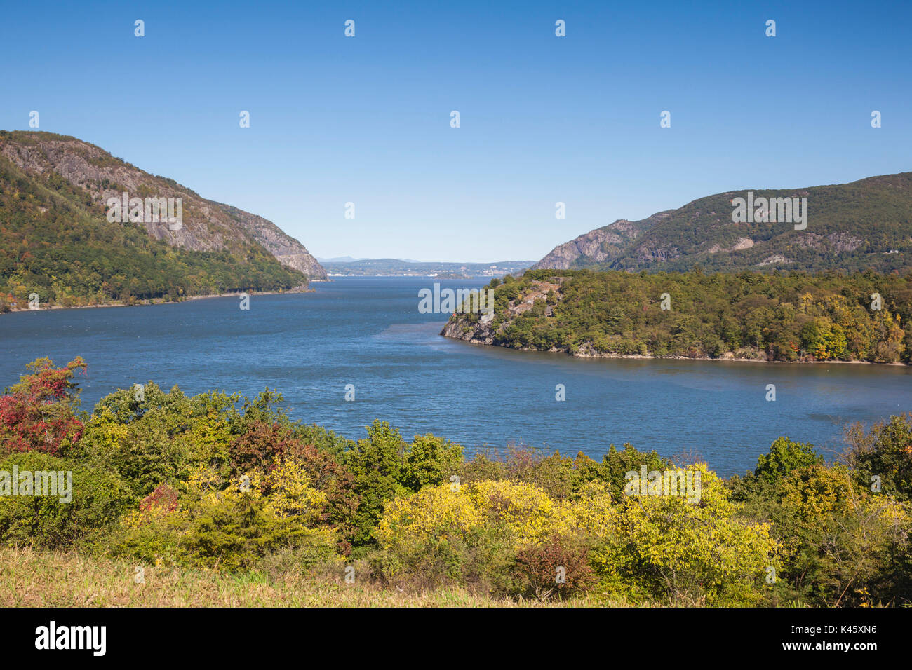 Elevated view of the hudson river from west point hires stock