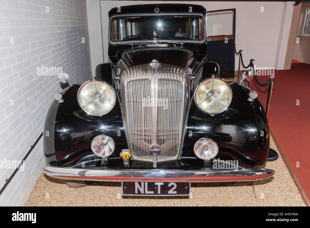 A Daimler staight-eight limousine bought by King George VI in 1949 inside the Museum at Sandringham Estate in Norfolk , England , Britain , Uk Stock Photo