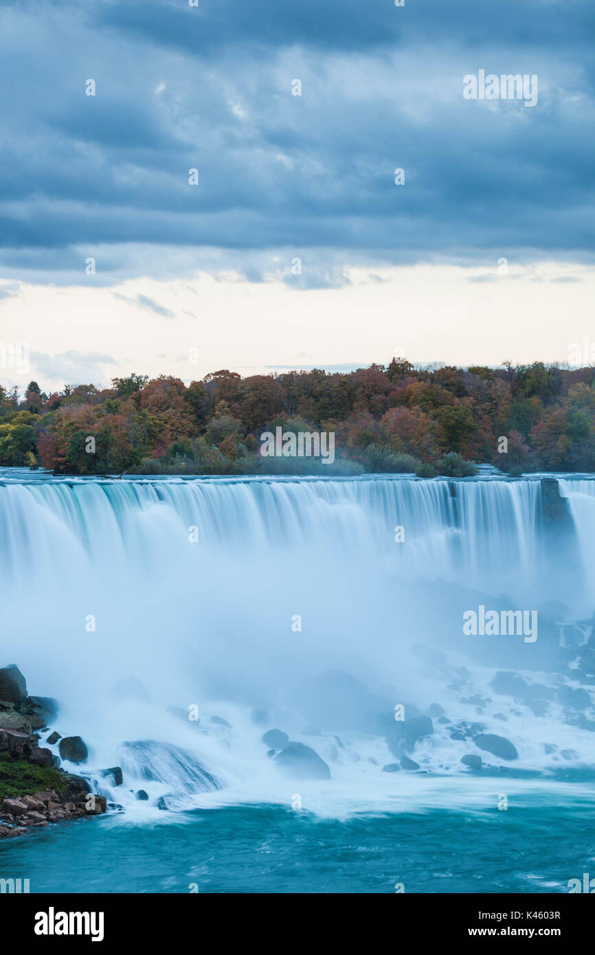 Canada, Ontario, Niagara Falls, Bridal Veil Falls, American Falls, dusk