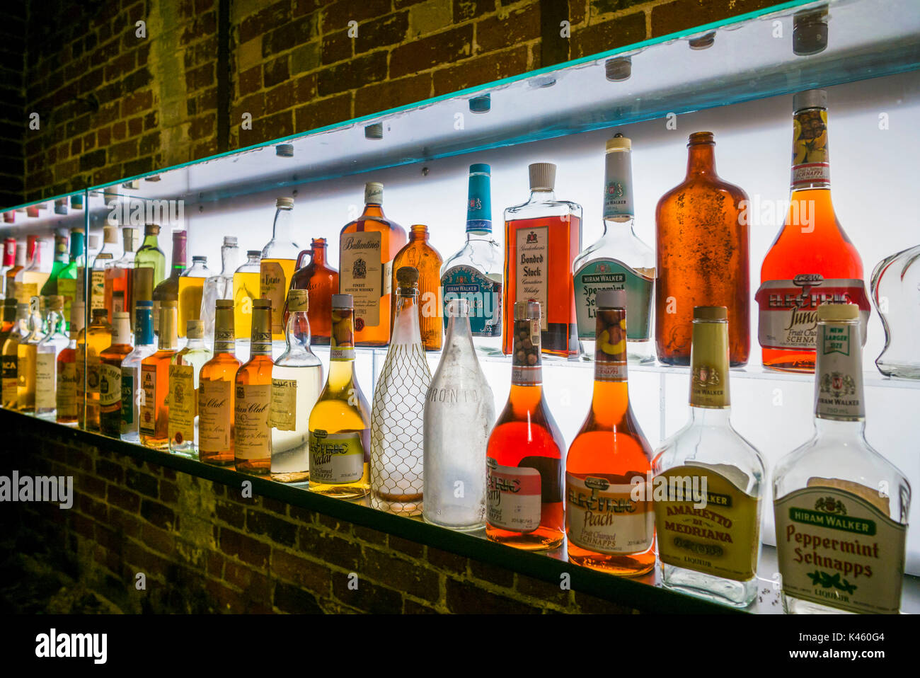 Canada, Ontario, Toronto, Distillery District, whisky bottles Stock