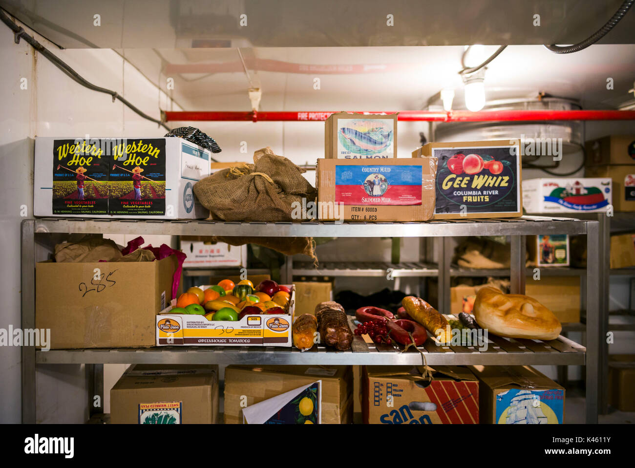 Canada, Ontario, Carp, The Diefenbunker, Canadian Cold War Museum in underground bunker, bunker food storage Stock Photo