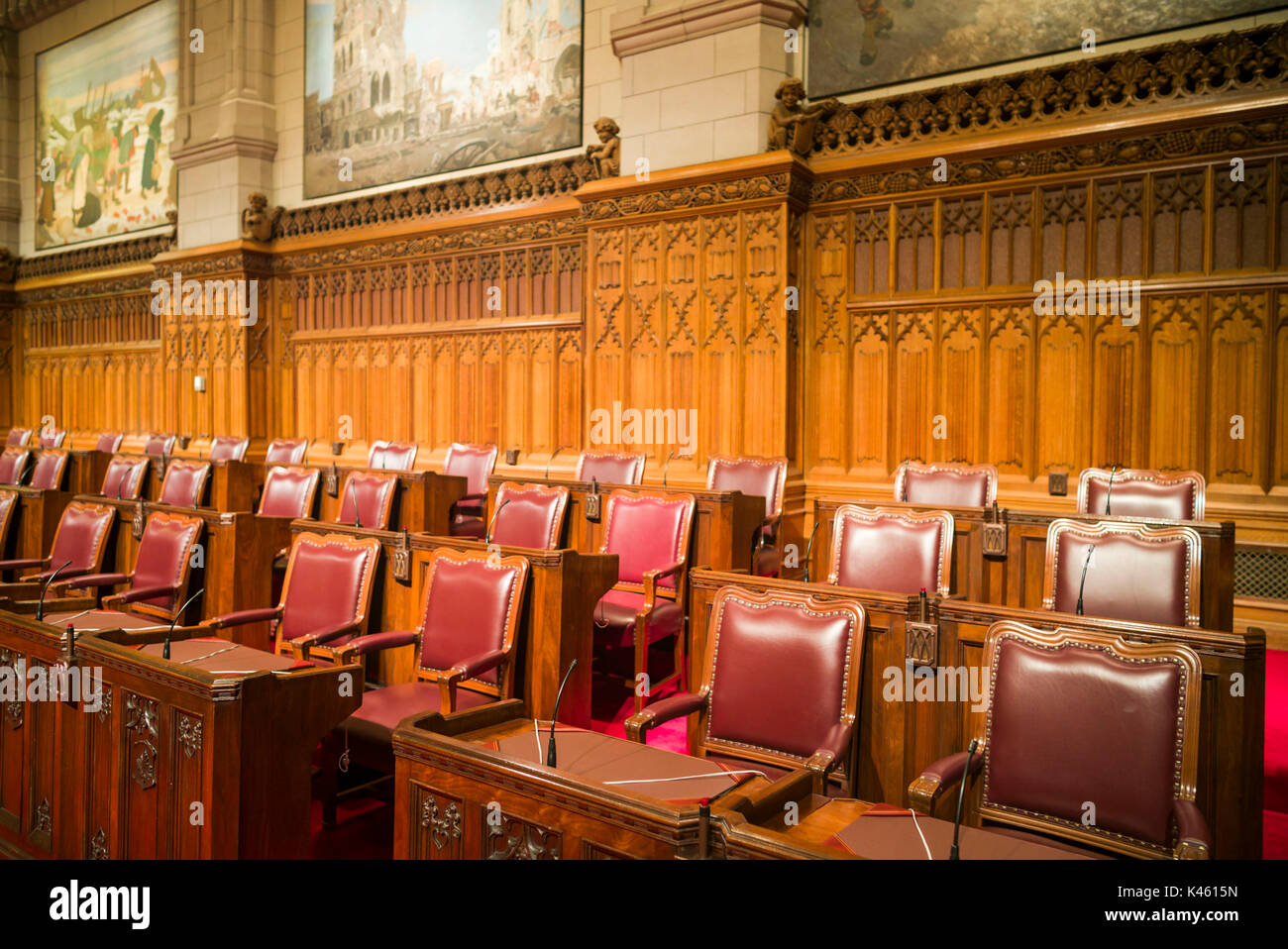 Canada, Ontario, Ottawa, capital of Canada, Canadian Parliament Building, Senate Chamber, interior Stock Photo