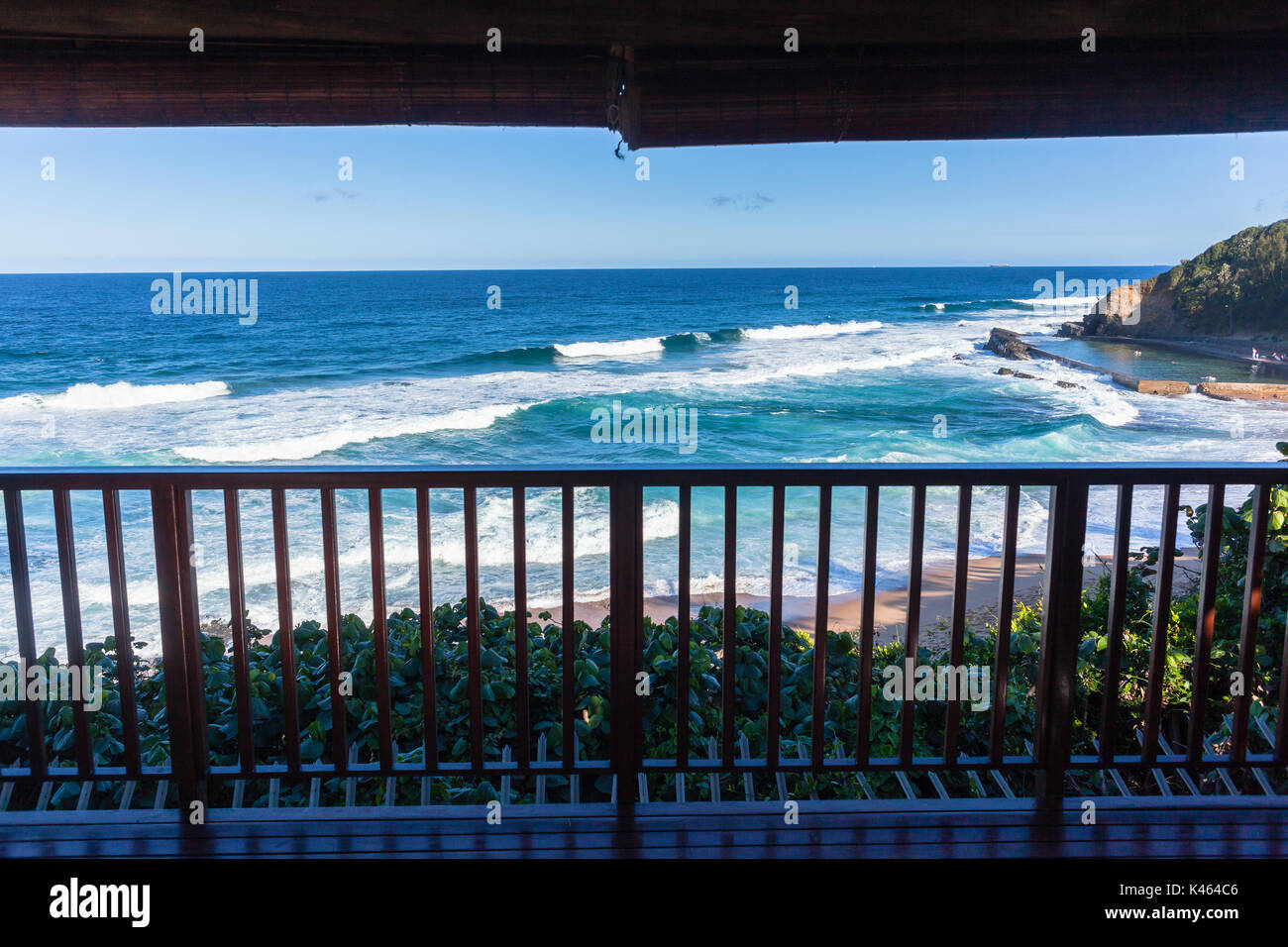 Thompsons Bay beach ocean tidal swimming pool coastline landscape. Stock Photo