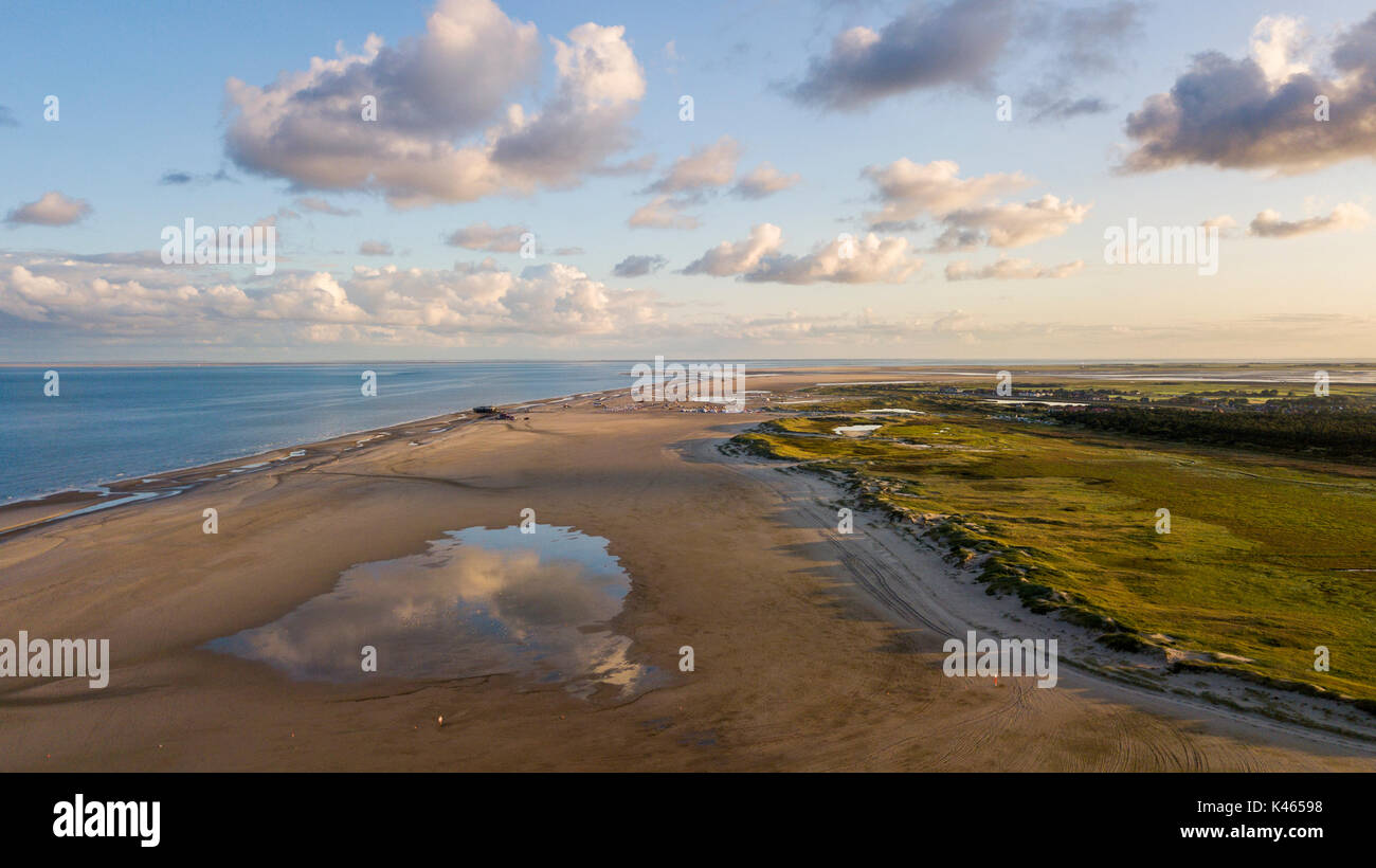 Aerial view of the beach at Sankt Peter Ording, Germany Stock Photo