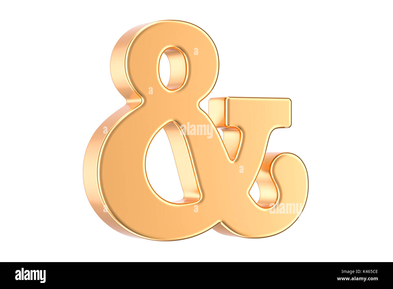 golden ampersand symbol, 3D rendering isolated on white background Stock  Photo - Alamy