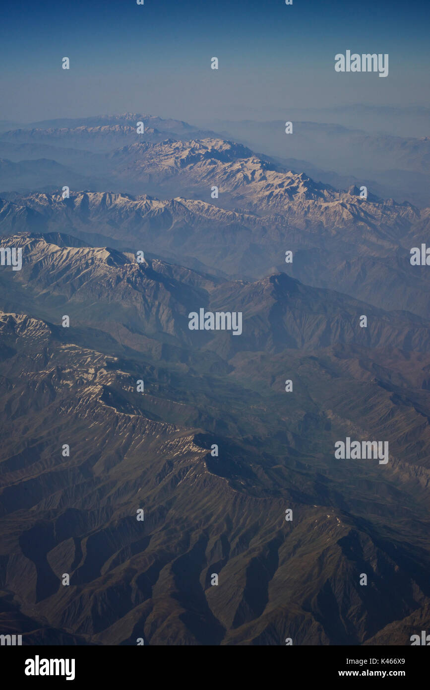 Iranian mountains from the air. Stock Photo