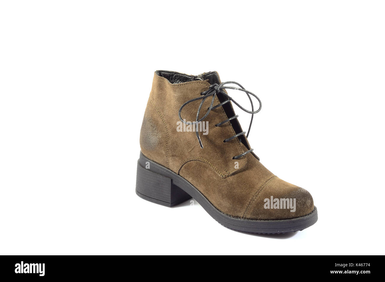 Pair of new hiking boots isolated on white background Stock Photo - Alamy