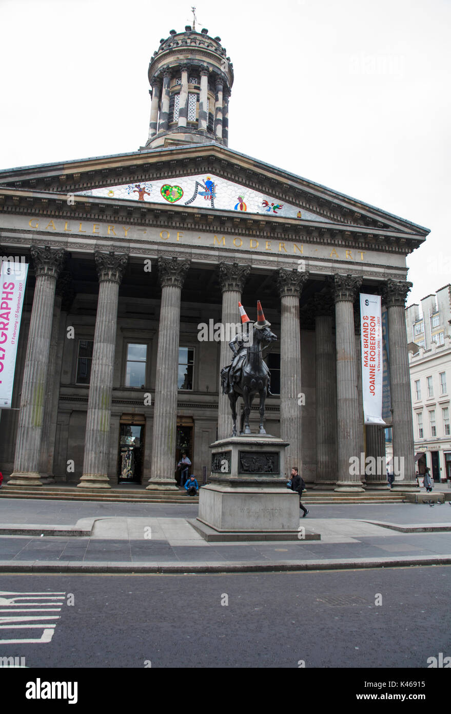 Glasgow Statue Traffic Cone High Resolution Stock Photography and