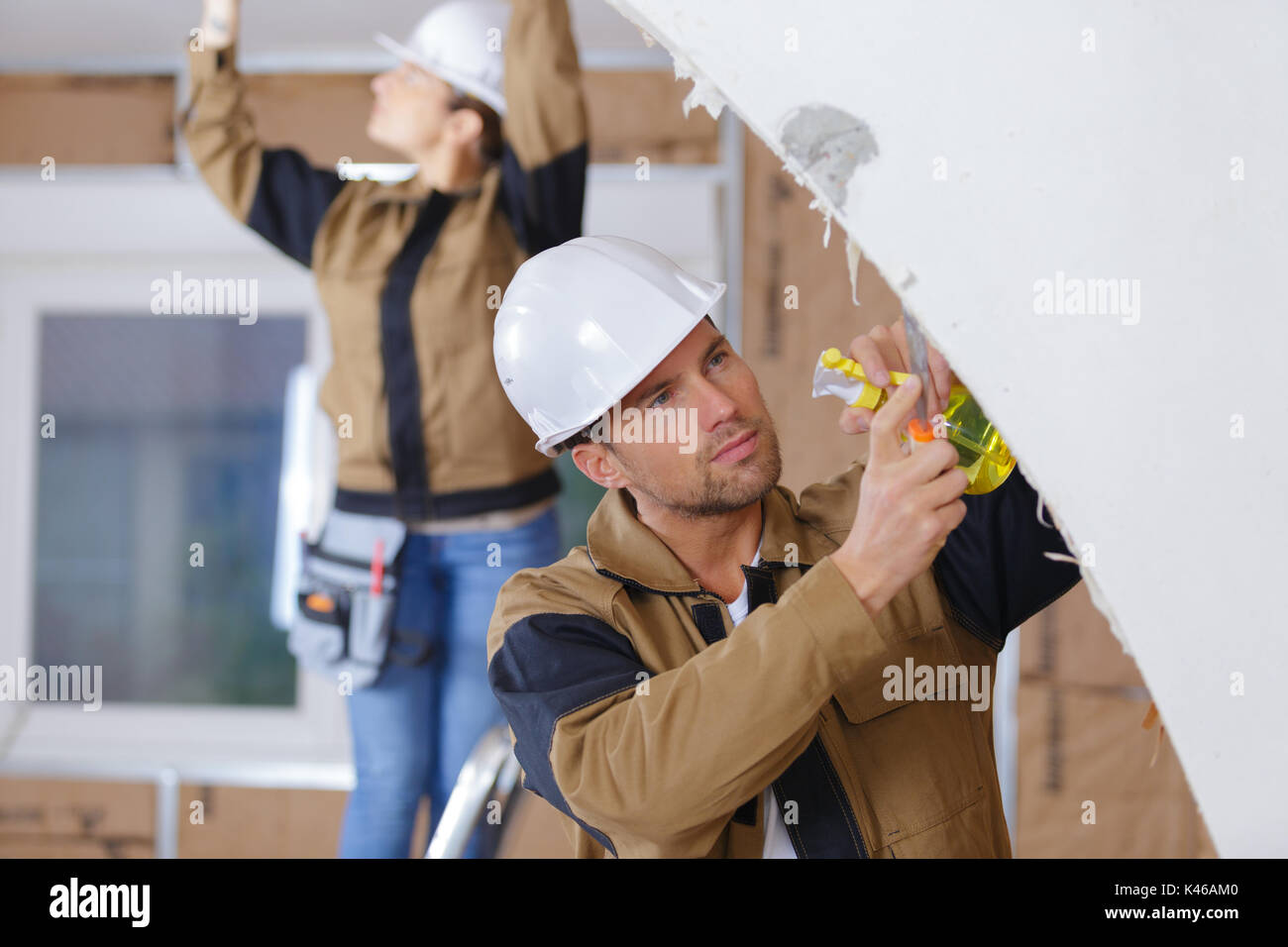 portrait of a construction worker on site Stock Photo - Alamy