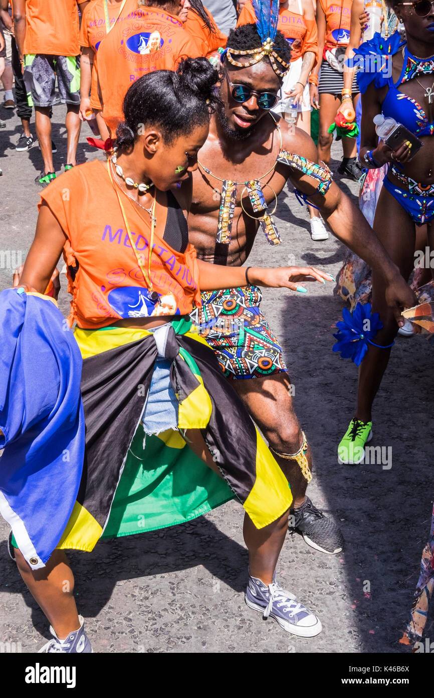 Notting Hill Carnival is an annual event that has taken place in London since 1966 on the streets of Notting Hill, London, England, U.K. Stock Photo