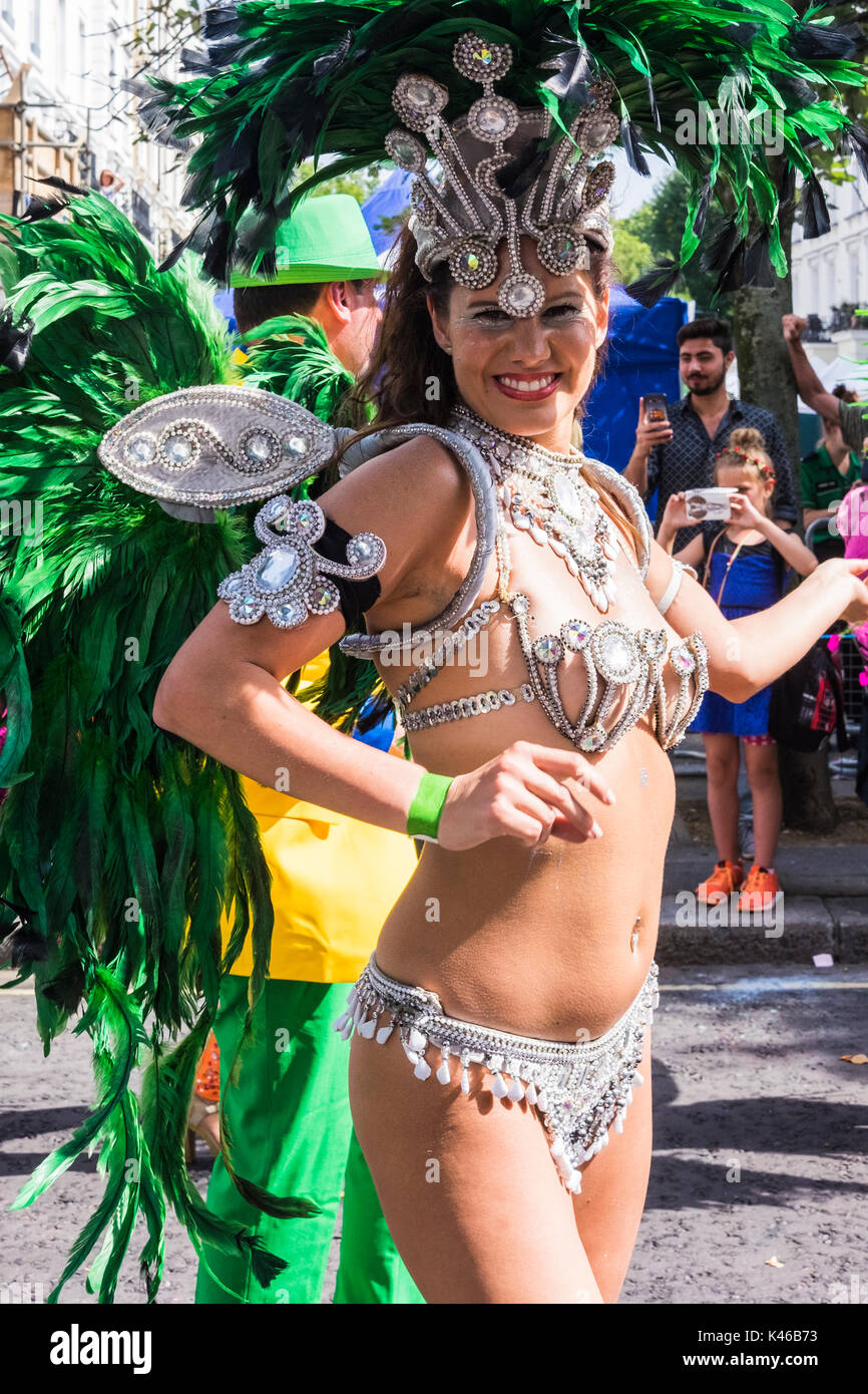 Notting Hill Carnival is an annual event that has taken place in London since 1966 on the streets of Notting Hill, London, England, U.K. Stock Photo