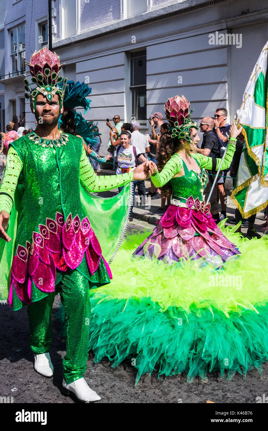 Notting Hill Carnival is an annual event that has taken place in London since 1966 on the streets of Notting Hill, London, England, U.K. Stock Photo