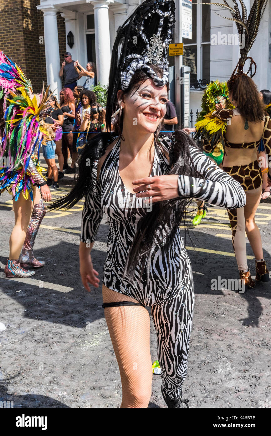 Notting Hill Carnival is an annual event that has taken place in London since 1966 on the streets of Notting Hill, London, England, U.K. Stock Photo