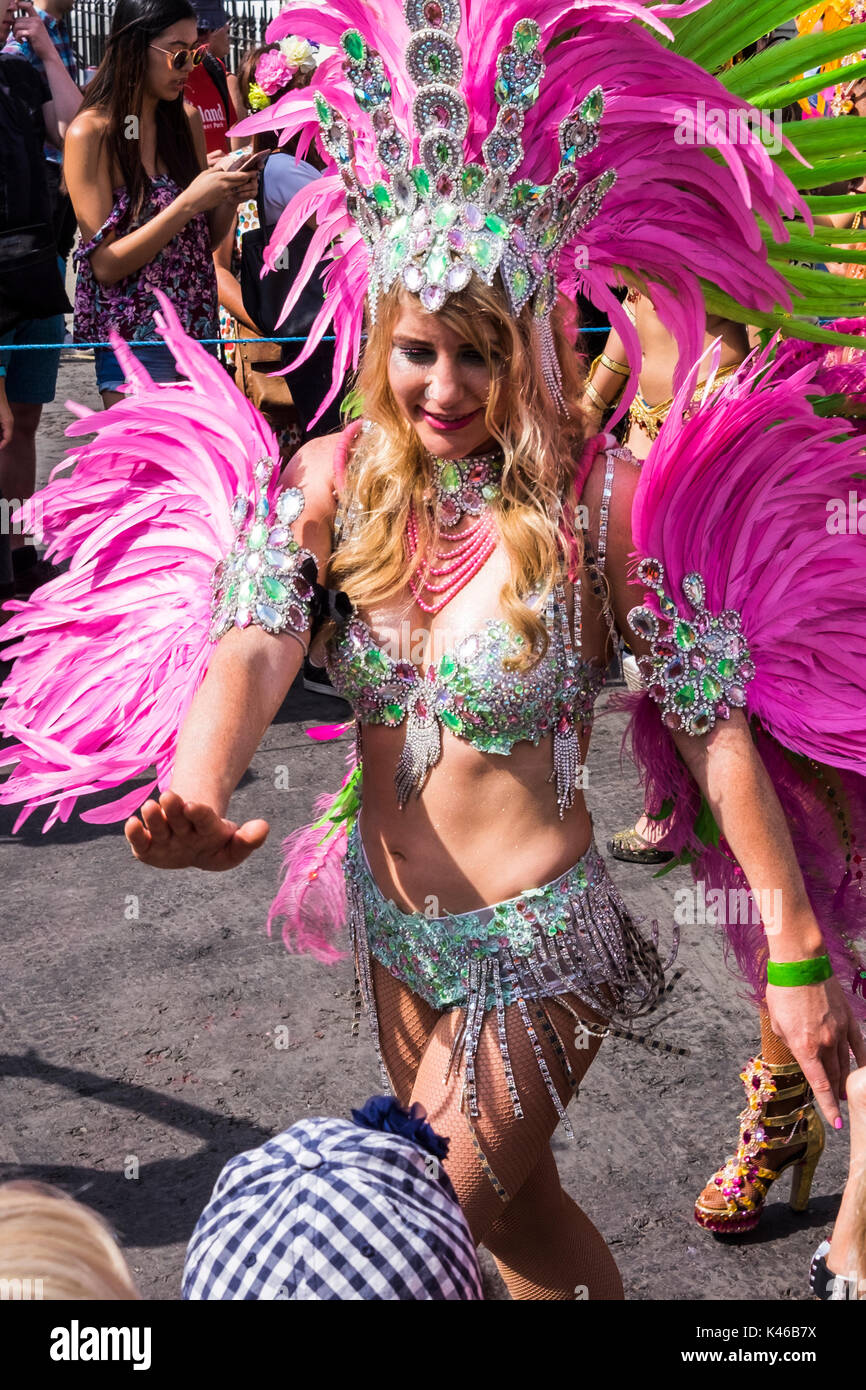 Notting Hill Carnival is an annual event that has taken place in London since 1966 on the streets of Notting Hill, London, England, U.K. Stock Photo