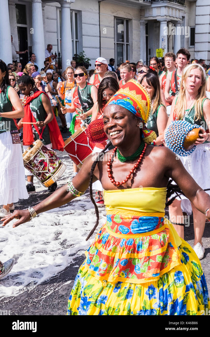 Notting Hill Carnival is an annual event that has taken place in London since 1966 on the streets of Notting Hill, London, England, U.K. Stock Photo