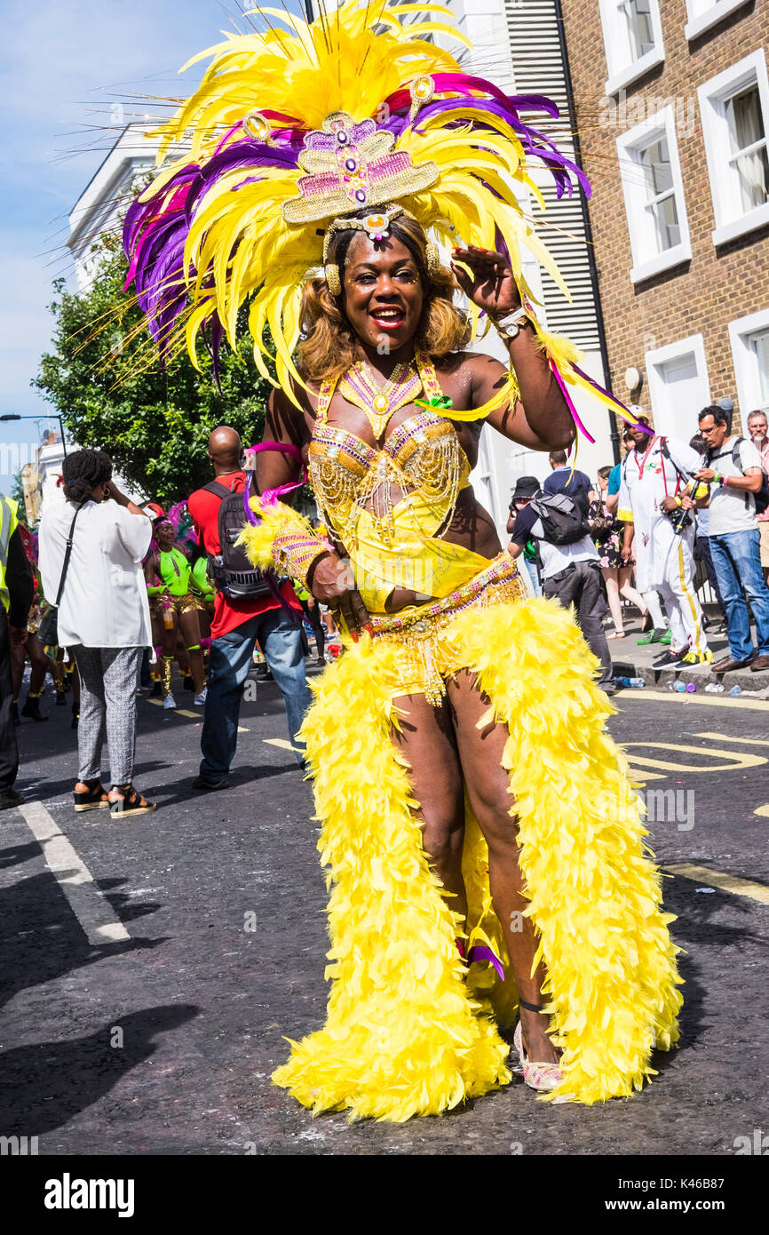 Notting Hill Carnival is an annual event that has taken place in London since 1966 on the streets of Notting Hill, London, England, U.K. Stock Photo
