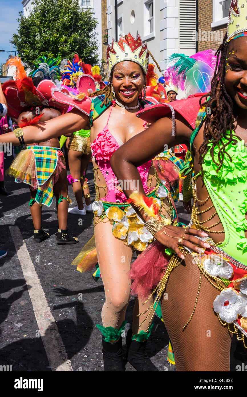 Notting Hill Carnival is an annual event that has taken place in London since 1966 on the streets of Notting Hill, London, England, U.K. Stock Photo