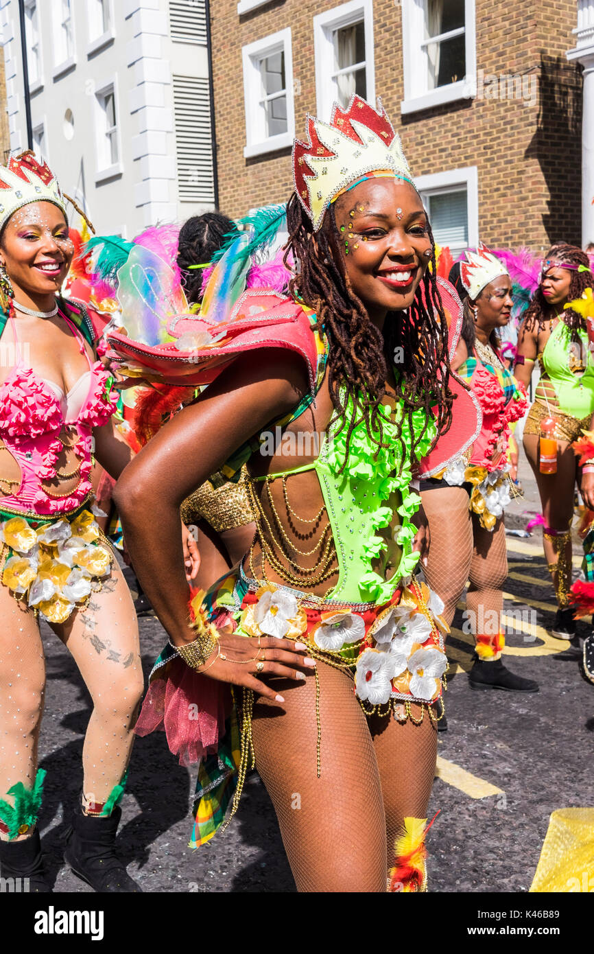 Notting Hill Carnival is an annual event that has taken place in London since 1966 on the streets of Notting Hill, London, England, U.K. Stock Photo