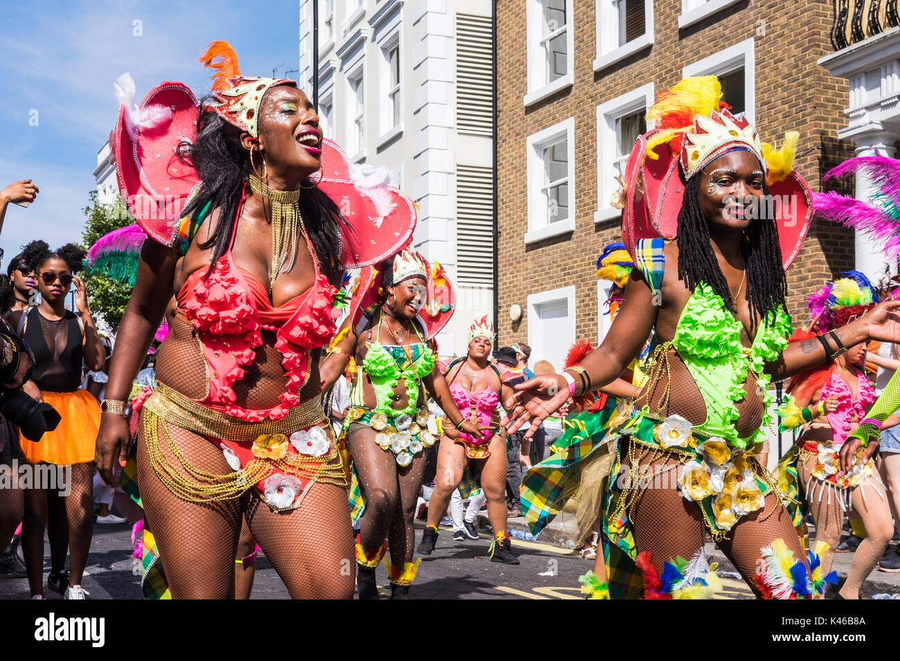 Notting Hill Carnival is an annual event that has taken place in London since 1966 on the streets of Notting Hill, London, England, U.K. Stock Photo