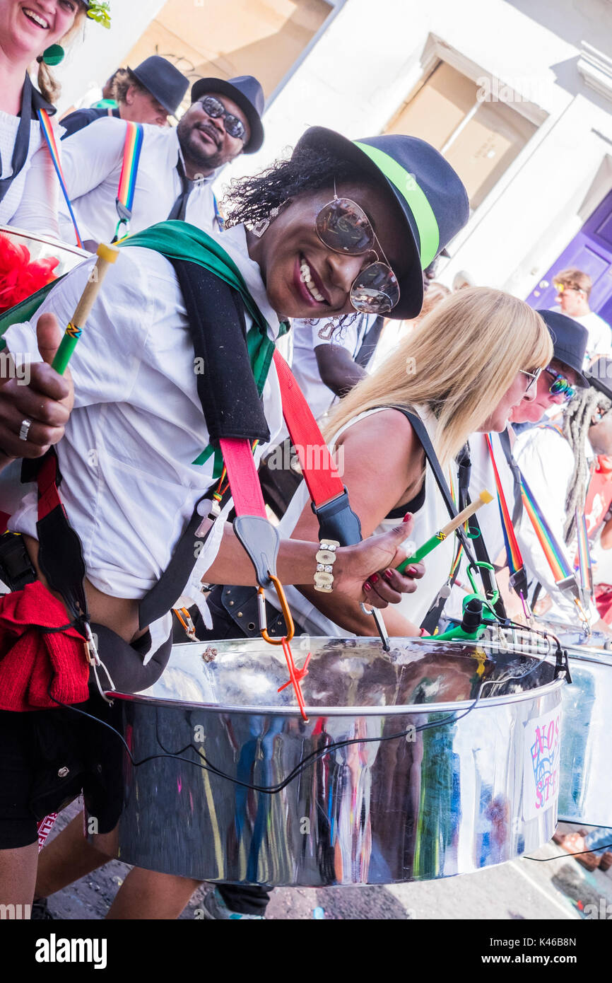 Notting Hill Carnival is an annual event that has taken place in London since 1966 on the streets of Notting Hill, London, England, U.K. Stock Photo