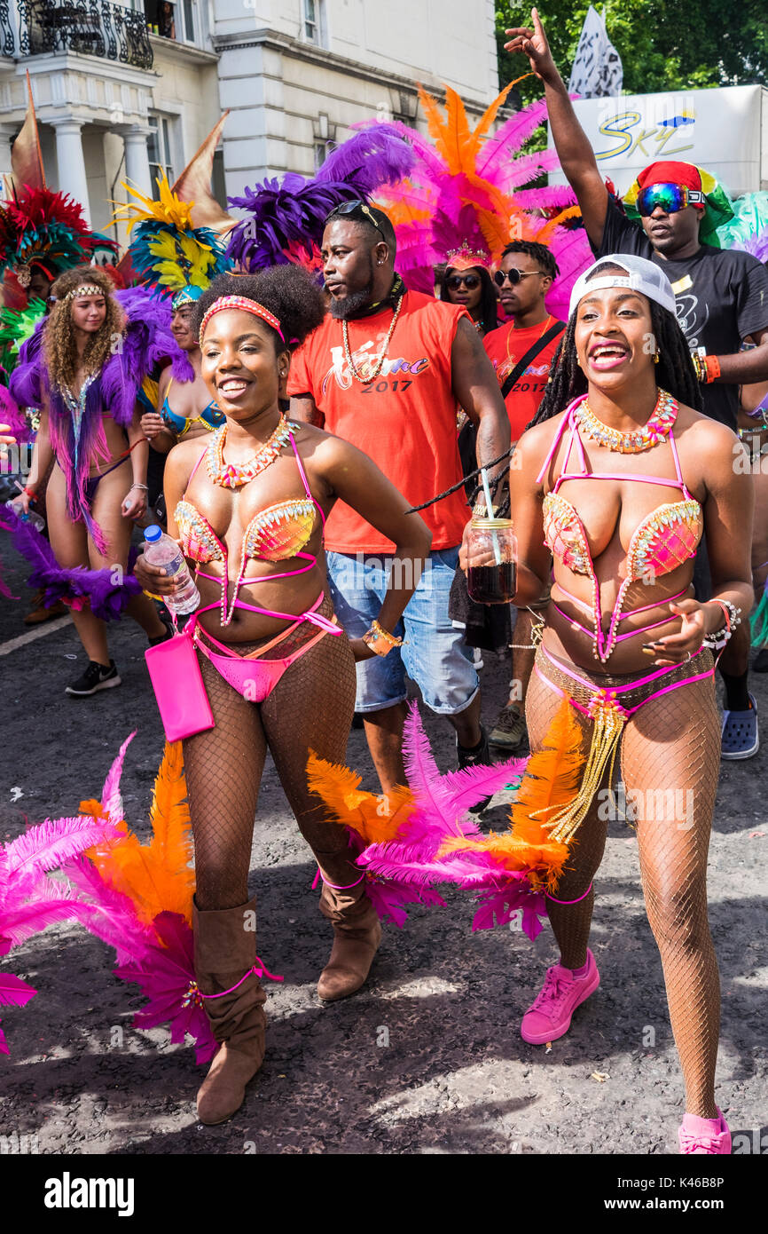 Notting Hill Carnival is an annual event that has taken place in London since 1966 on the streets of Notting Hill, London, England, U.K. Stock Photo