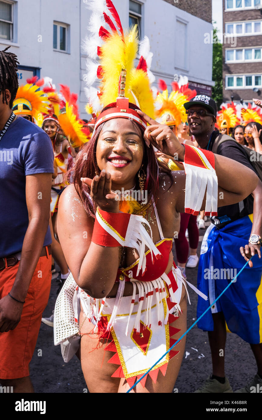 Notting Hill Carnival is an annual event that has taken place in London since 1966 on the streets of Notting Hill, London, England, U.K. Stock Photo