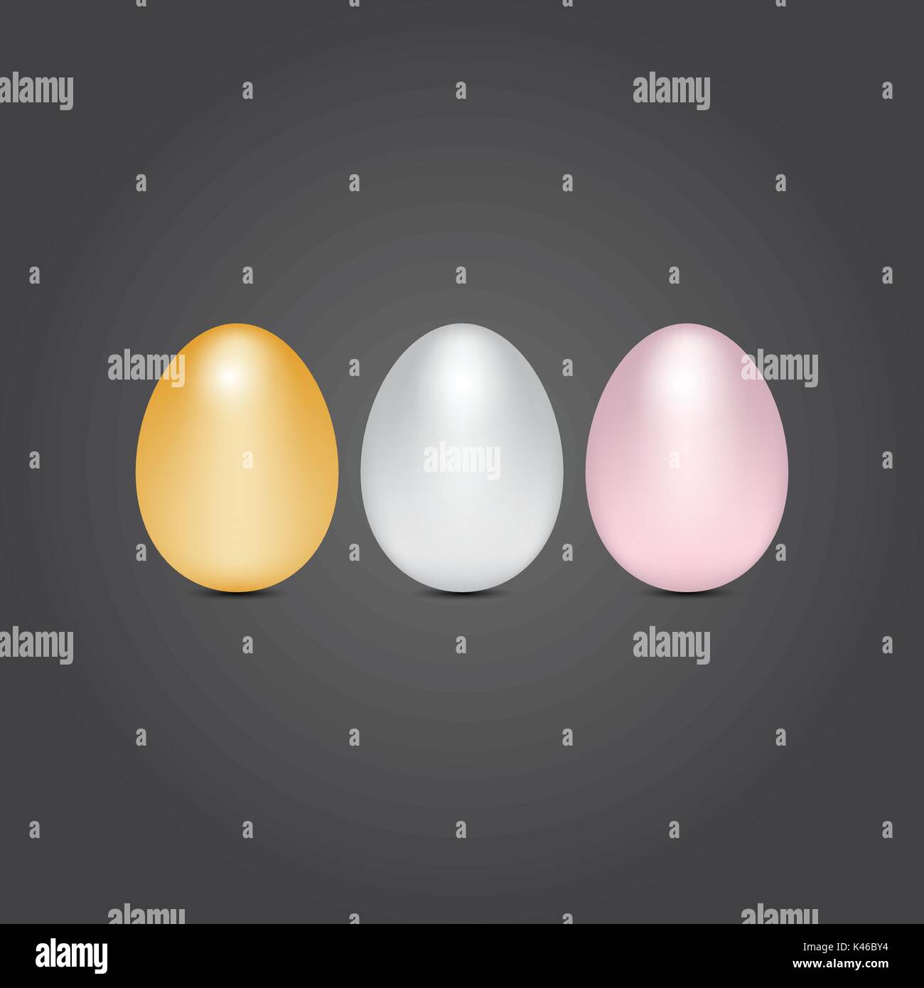 Gold silver and bronze eggs, stock vector Stock Vector