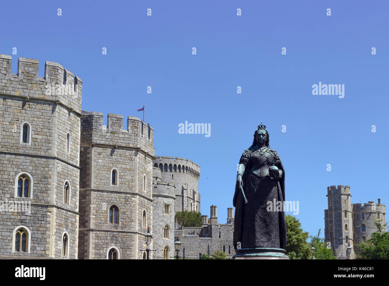 Windsor, United Kingdom 26 May 2017 The statue of Queen Victoria in