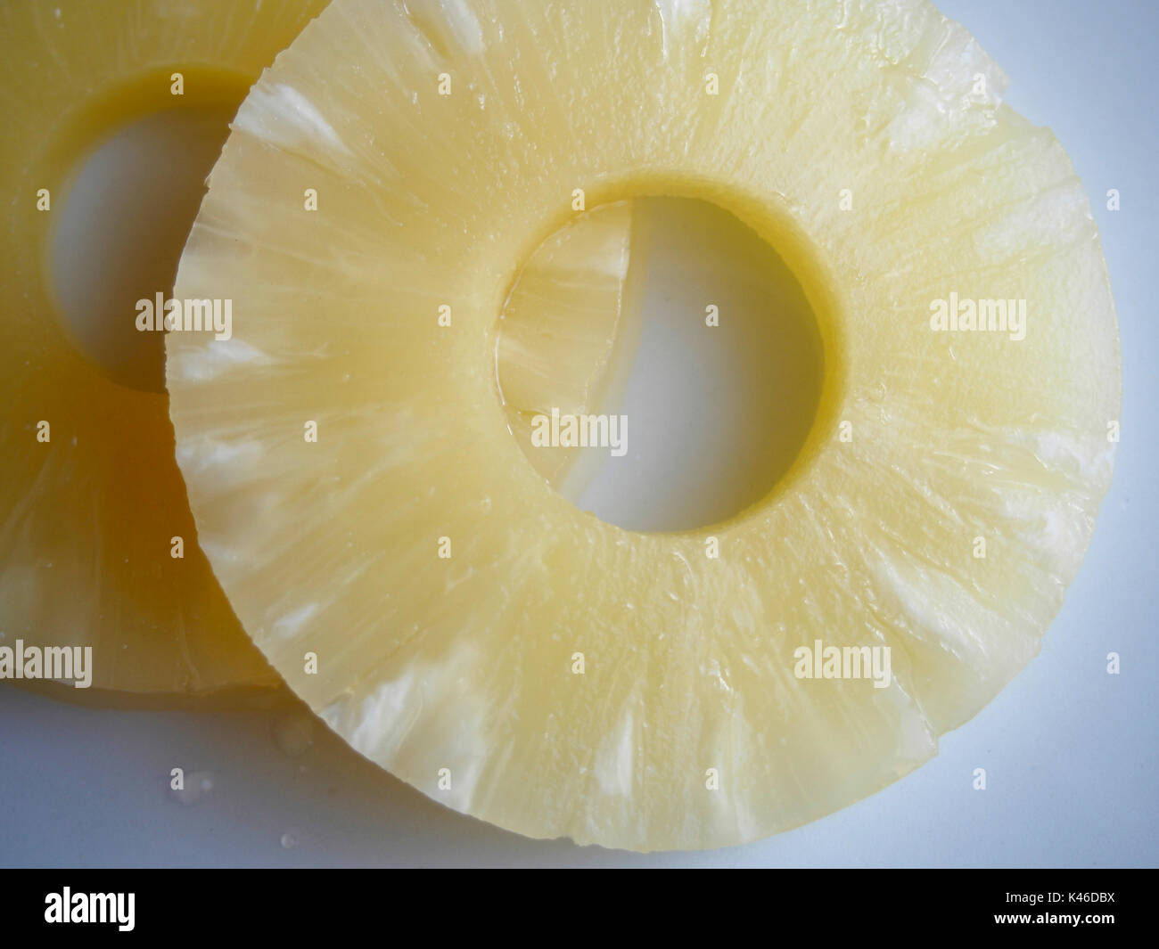 Sliced of pineapple on white background Stock Photo