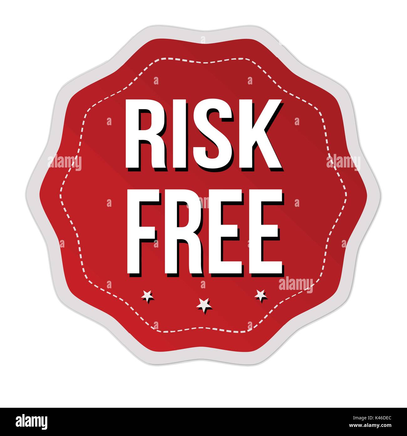Risk free label or sticker on white background, vector illustration Stock Vector