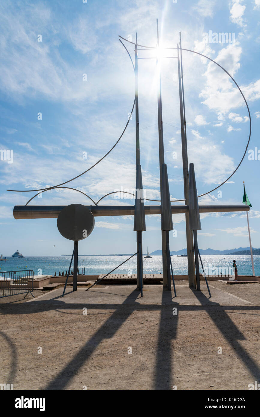 A sculpture in Square Franck Jay Gould, Juan les Pins, Cote d'Azur Stock Photo