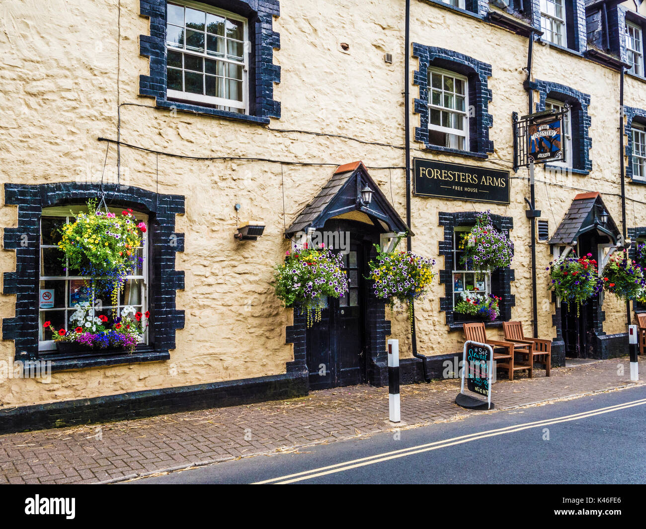A pub in the historic village of Dunster near Minehead, Somerset. Stock Photo