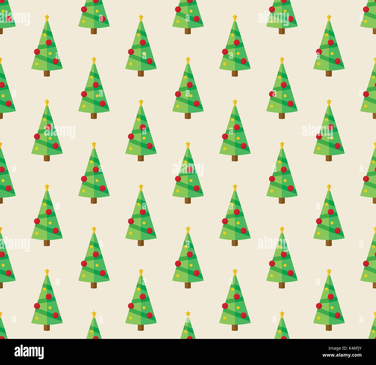 Seamless pattern with flat design christmas tree repetition Stock Vector