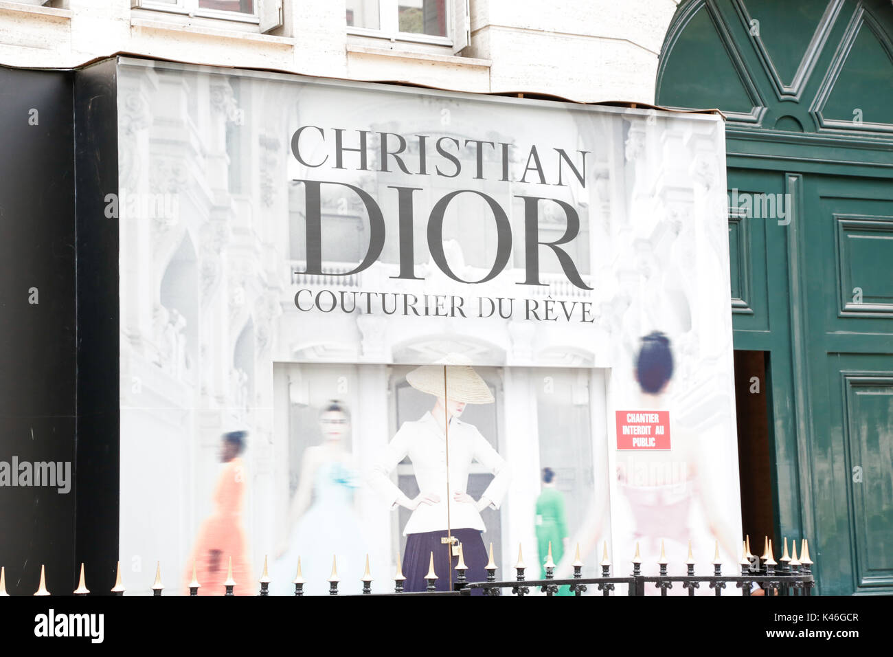 Paris, France Avenue Montaigne, famous shopping avenue with luxury brands and five star hotels