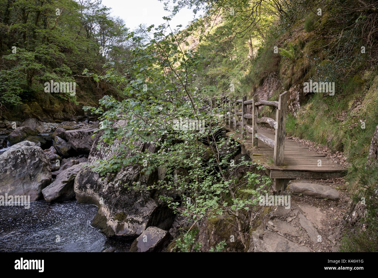 The Aberglaslyn Pass near Beddgelert in Snowdonia, North Wales. Stock Photo