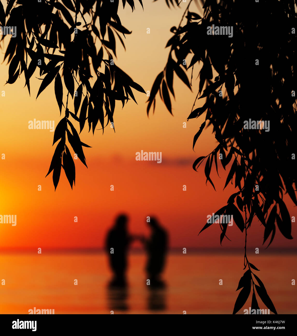 Black silhouette couple standing in hi-res stock photography and images ...