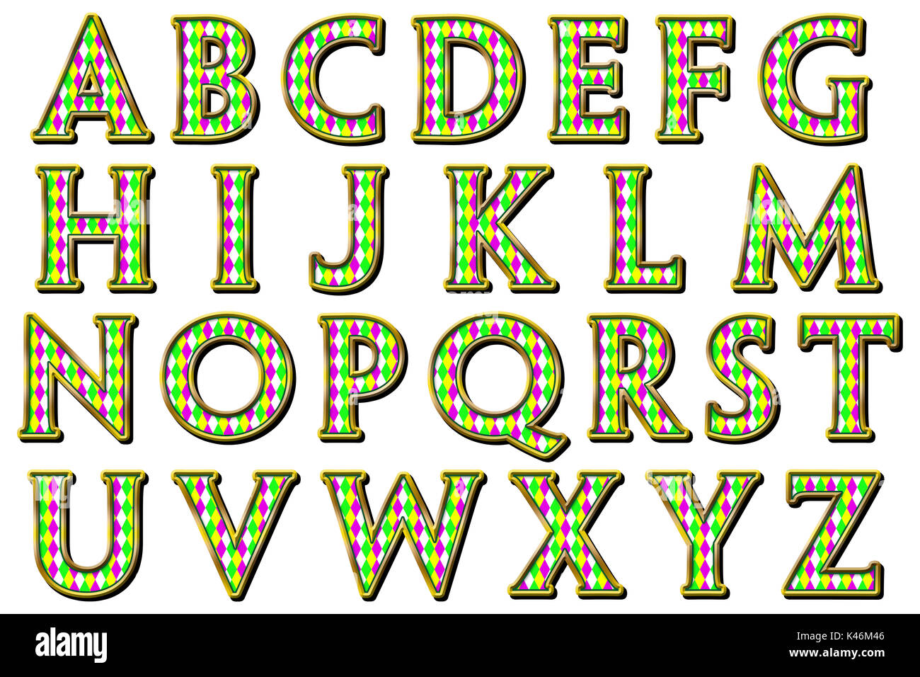 Digital Alphabet Collection Letters Typography Collection Stock Photo