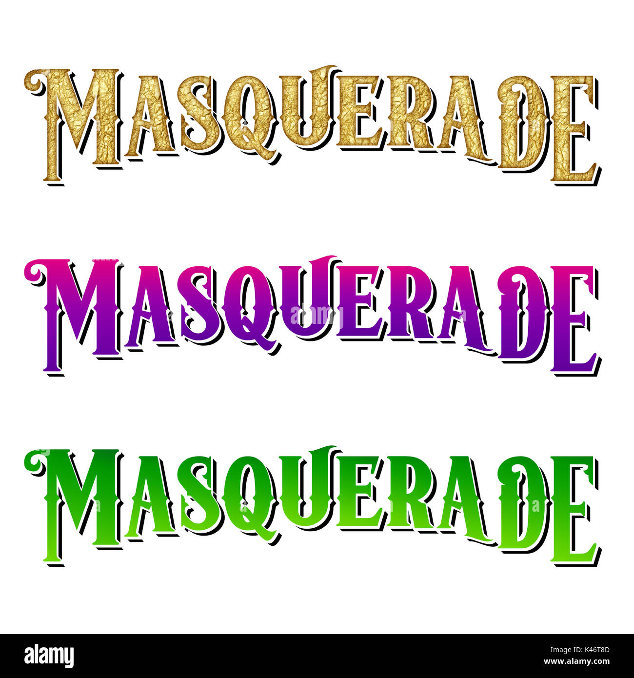 Mardi Gras Maquerade Word Art Collection Stock Photo