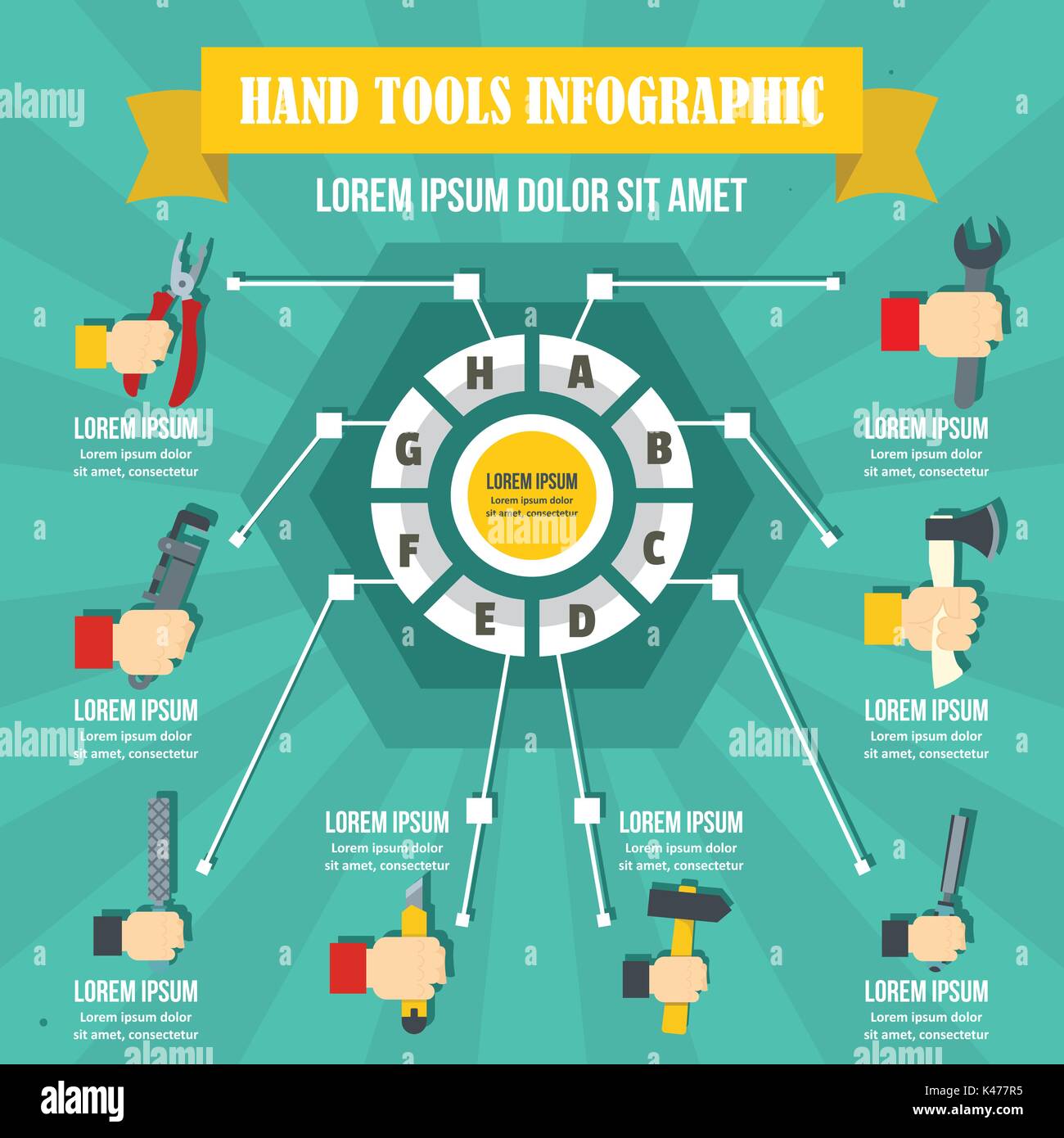Hand tool infographic, flat style Stock Vector Image & Art Alamy