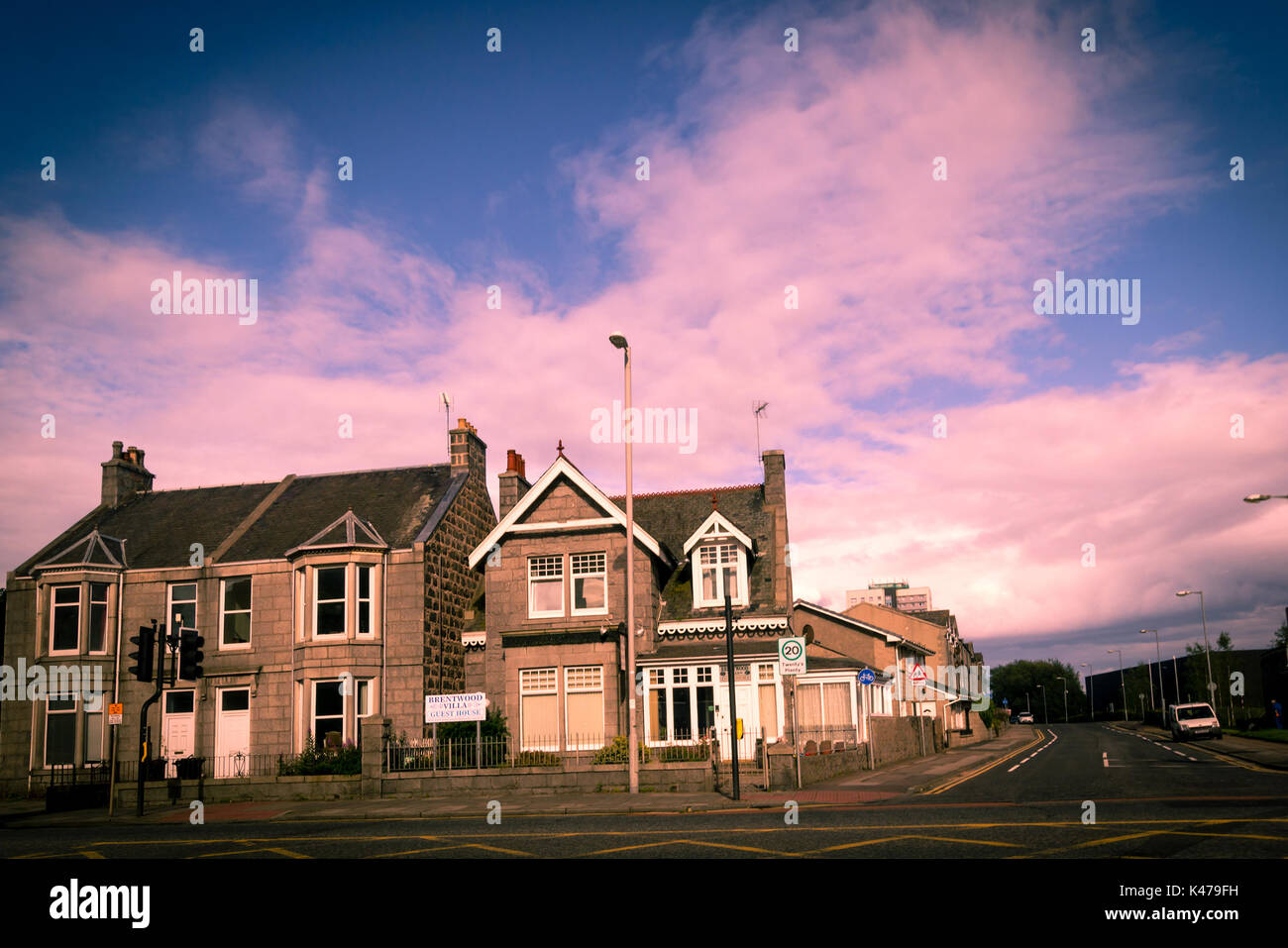 Houses in Aberdeen, a city in Scotland, Great Britain Stock Photo